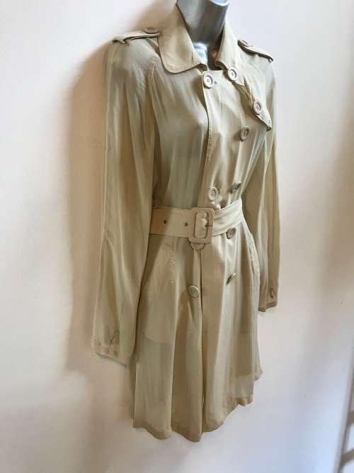12-14 / 36- 38 designer  Jenni Button silk trench coat