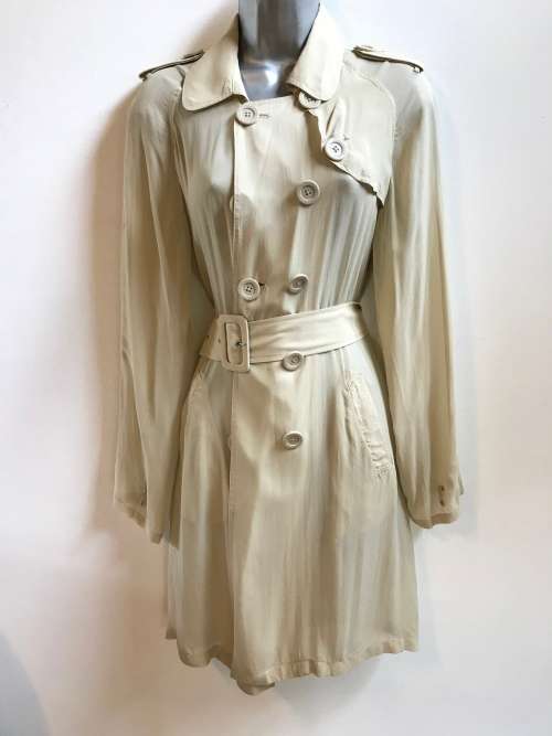 12-14 / 36- 38 designer  Jenni Button silk trench coat