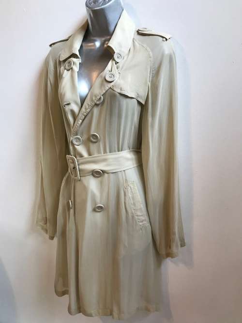 12-14 / 36- 38 designer  Jenni Button silk trench coat