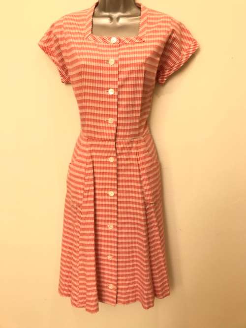 10 - 12 / 34 - 36 vintage red dress a-line