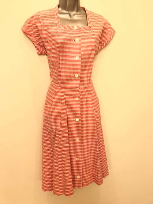 10 - 12 / 34 - 36 vintage red dress a-line
