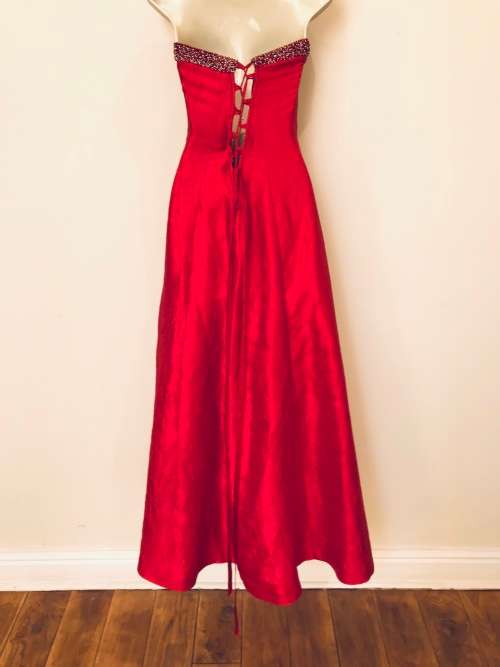 12/36 ball gown floor length formal CORSET lacing red dress cocktail wedding black tie event