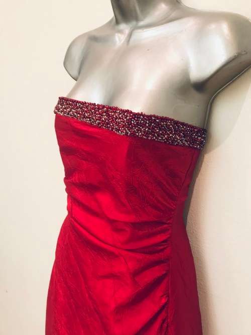 12/36 ball gown floor length formal CORSET lacing red dress cocktail wedding black tie event