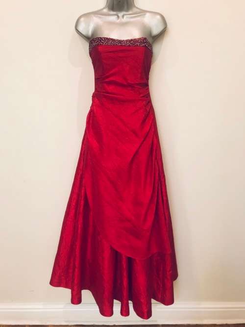 12/36 ball gown floor length formal CORSET lacing red dress cocktail wedding black tie event
