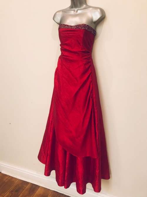 12/36 ball gown floor length formal CORSET lacing red dress cocktail wedding black tie event