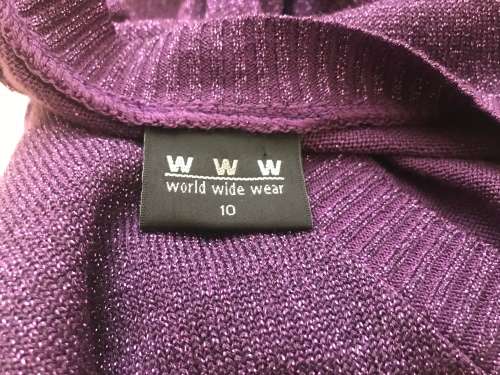 10 / 34 purple sparkle knitwear jersey cardigan.