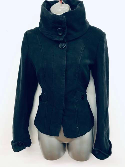 10/34 black polo neck style thick jacket by TOPSHOP UK
