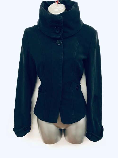 10/34 black polo neck style thick jacket by TOPSHOP UK