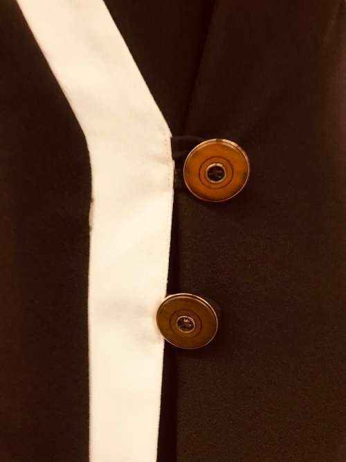 Vintage look brown & cream x-over dress 12 / 36