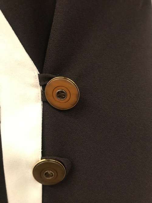 Vintage look brown & cream x-over dress 12 / 36