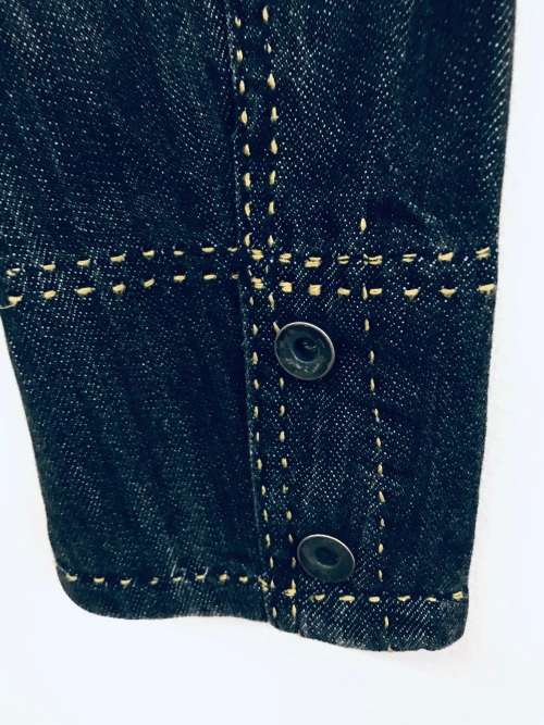 8-10/ 32 - 34 ladies black stitch detail denim jacket lovely!