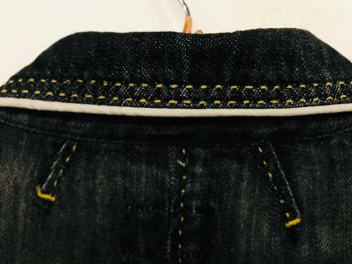 8-10/ 32 - 34 ladies black stitch detail denim jacket lovely!