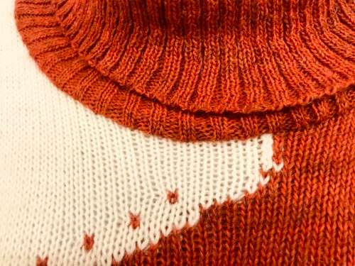 10/34 baby soft burnt orange polo neck jersey Made in Italy stunning