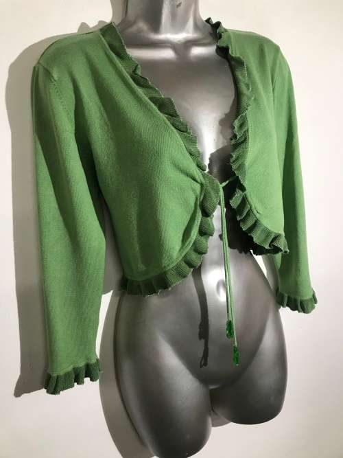 12 / 36 green frill bead cardigan by SASHA