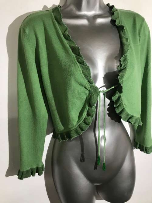 12 / 36 green frill bead cardigan by SASHA