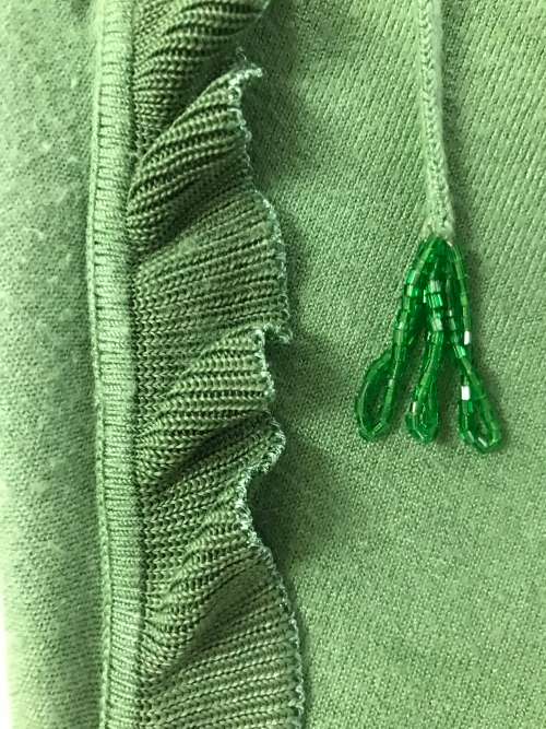 12 / 36 green frill bead cardigan by SASHA