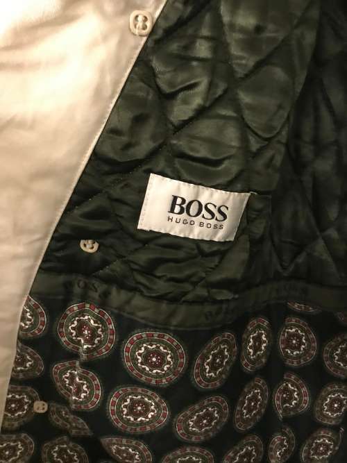 Eu 50 Designer is HUGO BOSS MENS Cream trench coat, must see !!!