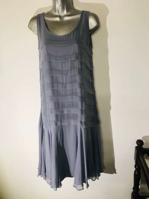 12 / 36 1920 grey flapper style silk dress Topshop