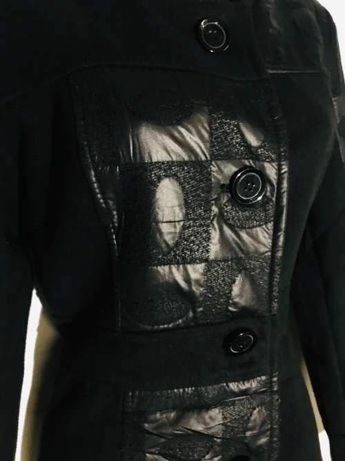 Made in ITALY black detail trench coat STUNNING suits 36 or 38 / 12 - 14