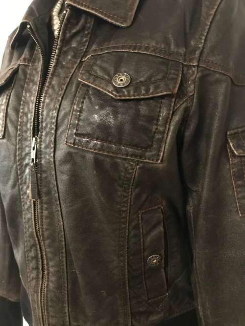 Vintage brown leather cropped jacket 10 / 34