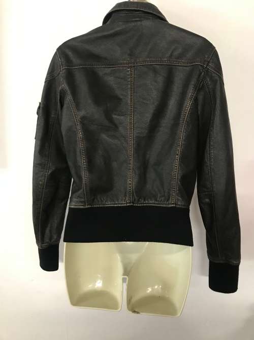 Vintage brown leather cropped jacket 10 / 34