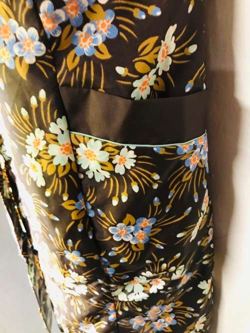 Vintage brown floral suits 38 / 14 top or dress