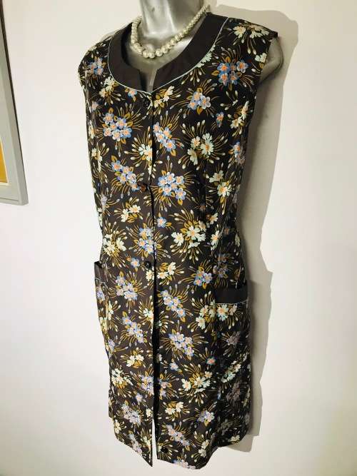 Vintage brown floral suits 38 / 14 top or dress