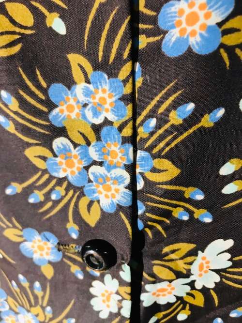 Vintage brown floral suits 38 / 14 top or dress