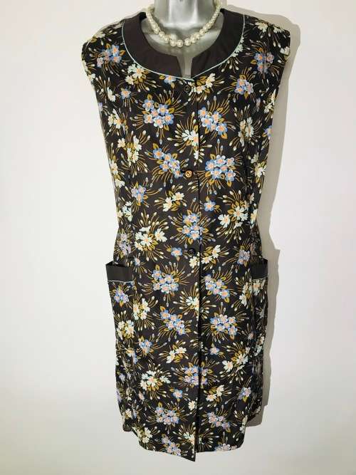 Vintage brown floral suits 38 / 14 top or dress