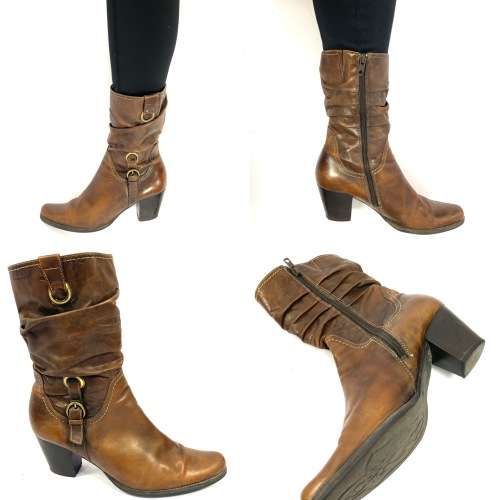 Size 8 preloved genuine leather ankle boots