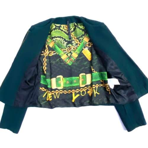 Sally of New York Teal green double zipper lined jacket WOW!