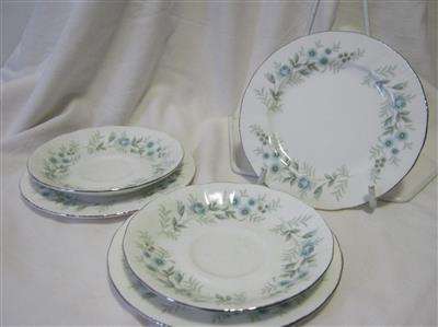 PARAGON SIDE PLATES X 3 "DEBUTANTE" PATTERN..AND TWO SAUCERS....