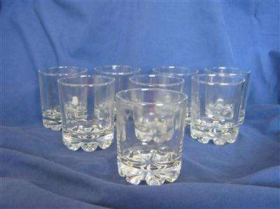 8 HEAVY BASE GLASSES...9cm TALL