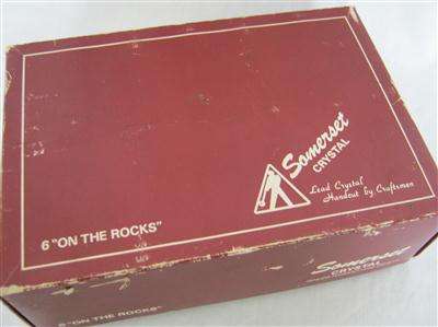 SOMERSET LEAD CRYSTAL GLASSES X 6 ' ON THE ROCKS ' with CONTINENTAL LOGO