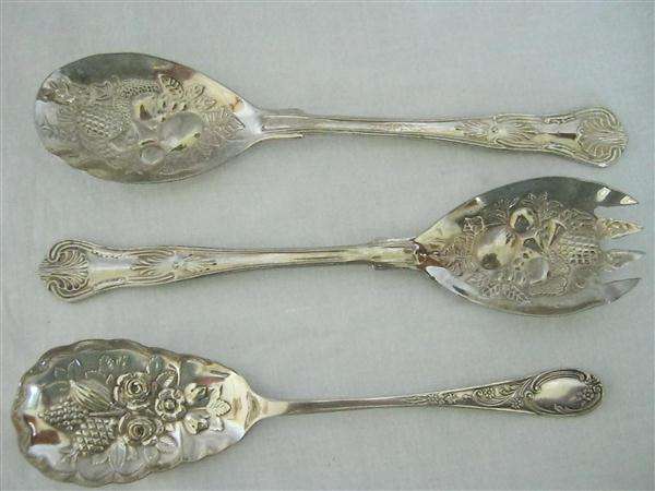 PLATED BERRY SPOON...AND PLATED SALAD SERVERS...