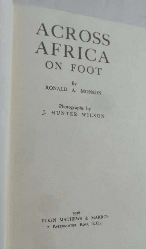 Across Africa on Foot 1936
