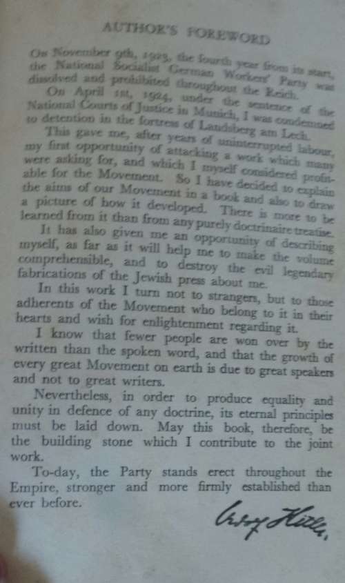 My Struggle - Adolf Hitler  (Paternoster Library edition Number 2 published 1937)