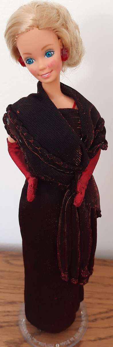 Shimmering Deep Maroon Dress Barbie - Nan Turpin Collection