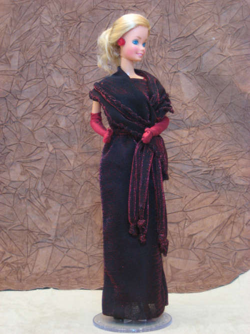 Shimmering Deep Maroon Dress Barbie - Nan Turpin Collection