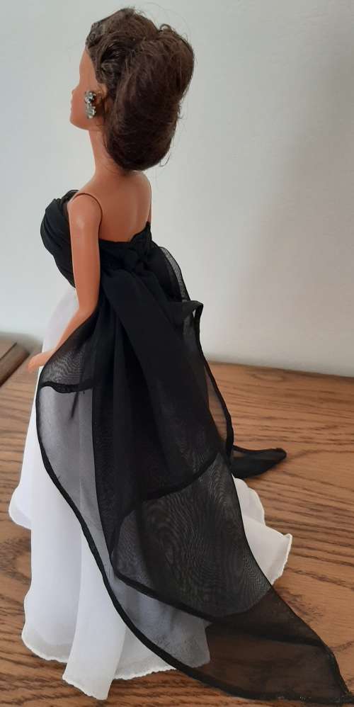 Black Overlay & White Silk Dressed Barbie