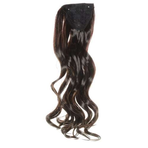 Clip On / In Ponytail Wavy, Dark Brown,  High Quality Kanekalon Thermo Fibre 60cm