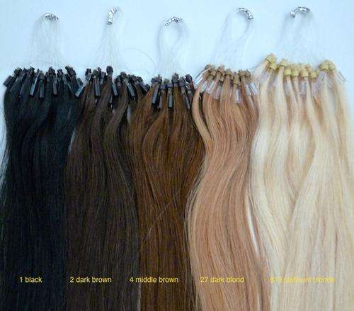 100 Micro Loop Ring Strands, Indian Remy Human Hair Extensions, 14" (35 cm) AAA quality