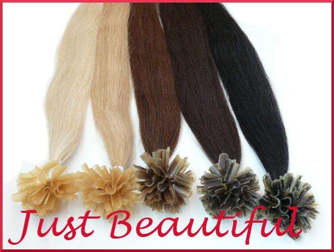 100 Strands 100%  Indian Remy Human Hair Extensions 14" (35 cm) 50g Keratin U-Tips - AAA quality