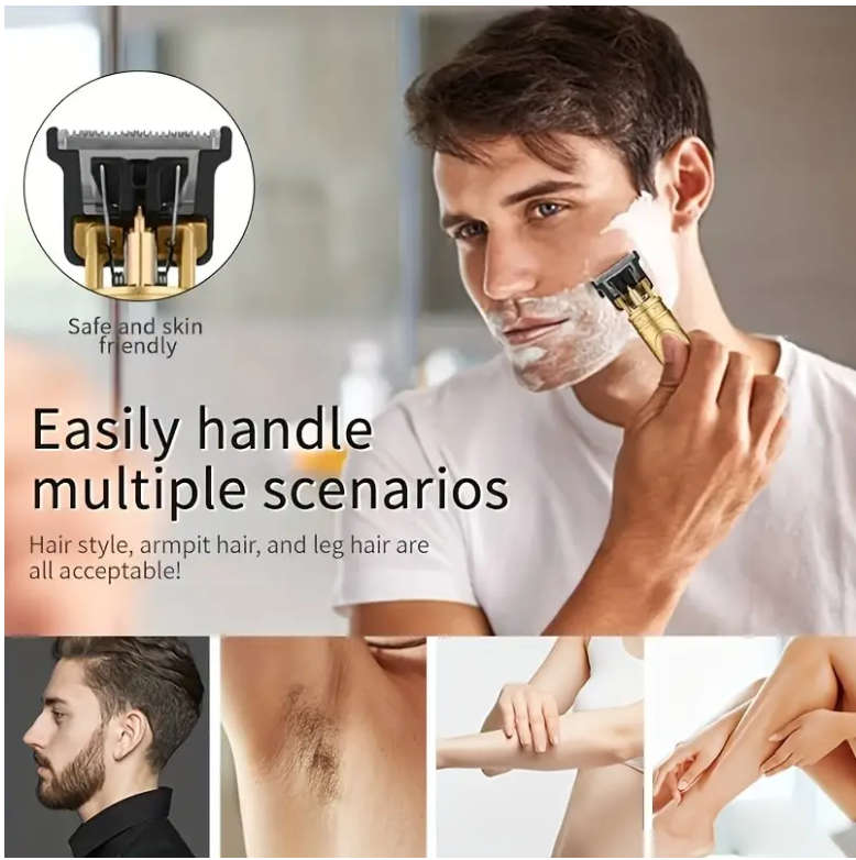 Electric Facial Hair Trimmer Clipper, Rechargeable, Built-in Battery with all accessories included