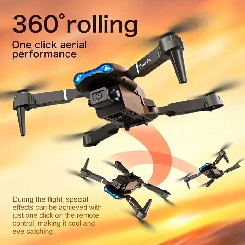 E99 Dual Camera Drone, Auto Take-off/Land, Foldable Drone, Indoor/Outdoor