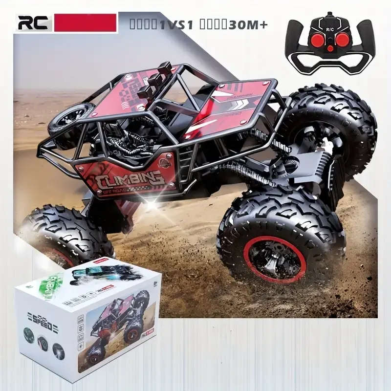 Brand New! Alloy Body Remote Control Car, Off-road Climbing, Rechargeable, With Lights, Rubber Tires