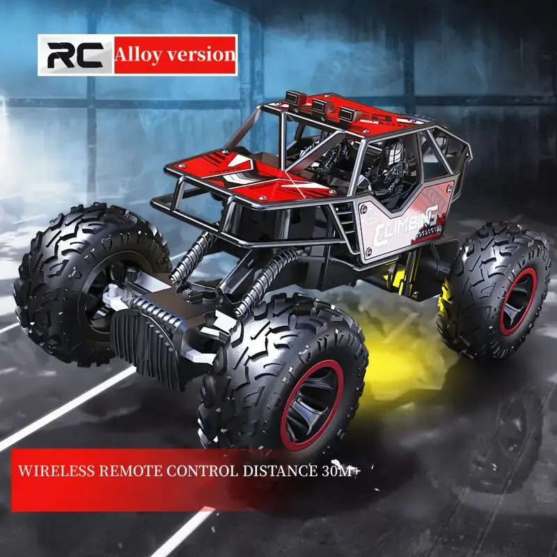 Brand New! Alloy Body Remote Control Car, Off-road Climbing, Rechargeable, With Lights, Rubber Tires