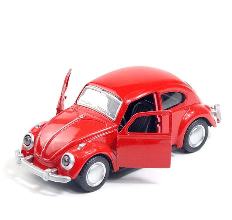 Red Metal VW Beetle Model Car, functioning opening doors!