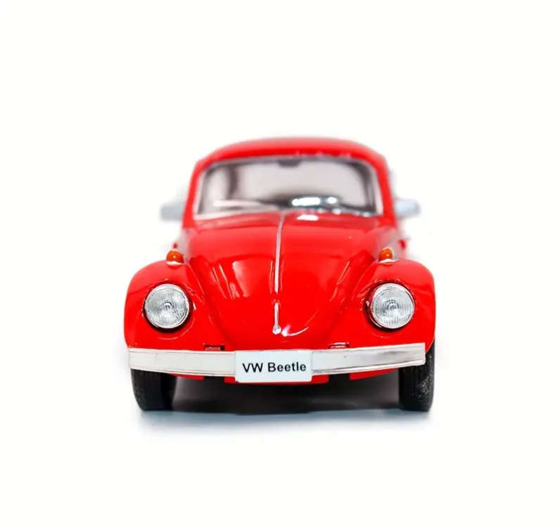 Red Metal VW Beetle Model Car, functioning opening doors!
