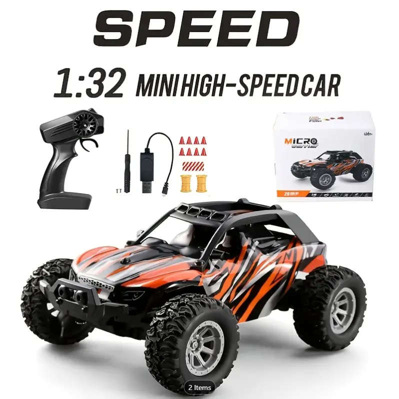 Brand New! 1:32 Up to 20Km/h! Strong Remote Control Car, Rechargeable, With Lights, Rubber Tires